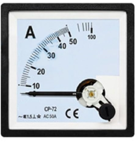 Cp-72 Amperometro analogico AC Misuratore di corrente 72 x 72 mm tipo puntatore con alloggiamento in ABS ignifugo 5ma–50a Gamma diretta 1,5 Classe di precisione per apparecchiature elettriche di