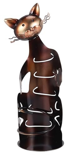 Ksrnsne Cat Shaped Wine Holder Stand Metal Decorative Cat Wine Bottle Holder Sculpture,