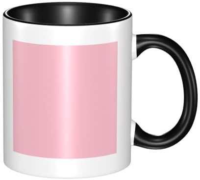 BOAIHH Black Ceramic Mugs with Unique Solid Color Pink Print Smooth and Durable Design for Home Office Daily Use