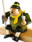 Weihnachtsdekoration Erzgebirge Holzkunst Handarbeit Räuchermännchen Kantenhocker Angler farbig ca. 18,0 cm
