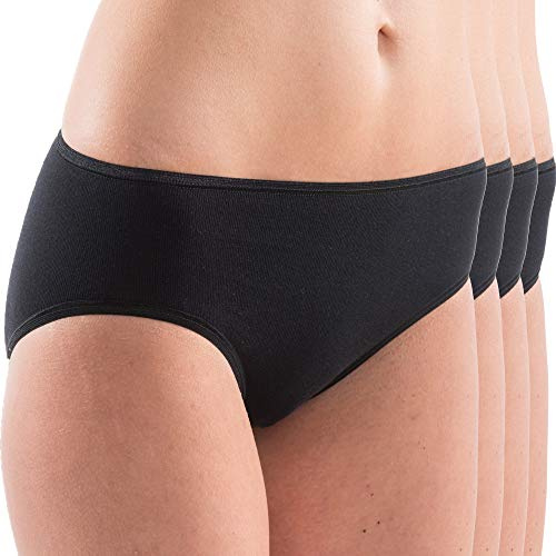 HERMKO 1031 Lot de 4 Slip Femme en 100% Coton Biologique, certifié Selon Oeko-TEX® Standard 100. 06.0.41689. 06.0.41689