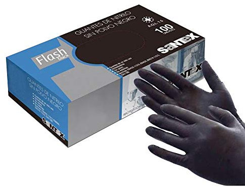 Santex 2000 Internacional - Guante nitrilo desechable s/polvo negro 100unid xg