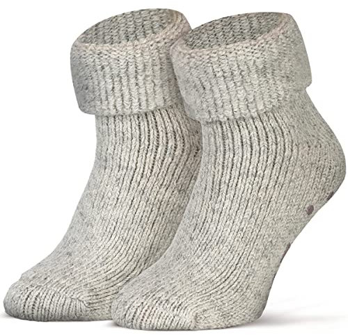 Piarini ABS Stoppersocken Wollsocken Wintersocken Norwegersocken Innenfrottee Damen Herren Jungen Mädchen grau hellgrau 39-42