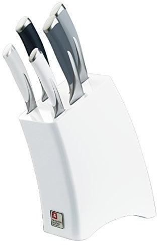 Richardson Sheffield R140MZK369K28 Kyu Mono Kitchen Knife Block Set, White, Set of 5,22.3 x 8.5 x 36 cm