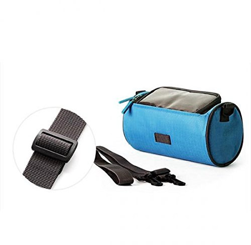 System-S 2in1 Fahrrad Tasche Lenkertasche Fahrradhalterung Fahrradtasche Schultertasche Schutzhülle für 4,8 Zoll inch Geräte Smartphones in Blau