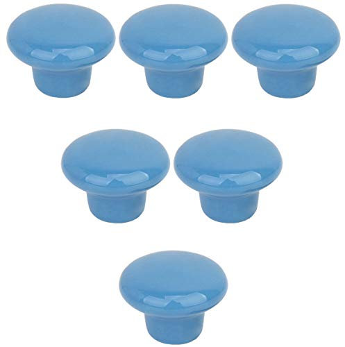 6PCS Möbelknöpfe Porzellan/Keramik Möbelgriff Türknauf Schrankgriff Schrankknopf Möbelknauf,Retro einzigartig Landhaus Antik Möbel Schublade Schrank Knauf & Griff von Creatwls - Blau