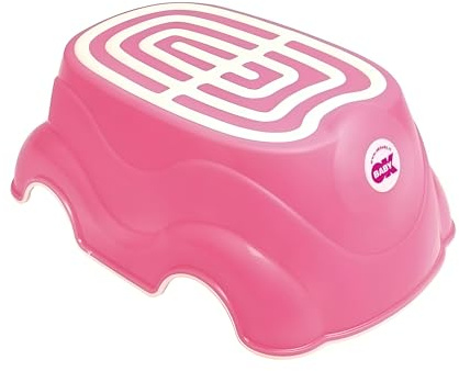 OKBABY Herbie Tritthocker - Leichtes und robustes Design - Rutschfeste Basis sorgt für gute Stabilität - 18 cm Stufenhöhe - Pink