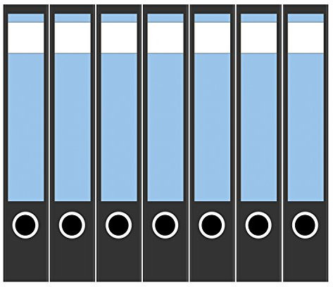 Ordneretiketten | 7 Aufkleber für schmale Akten-Ordner | Farbe Blau Hell | selbstklebende Design Akten-Etiketten | Deko Sticker für Rückenschilder Ordnerrücken | zum Beschreiben