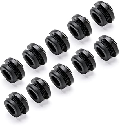 10x Tüllen Durchgangstülle Kabeltülle Gummitülle Kabeldurchführung PVC Leuchten (8mm schwarz)