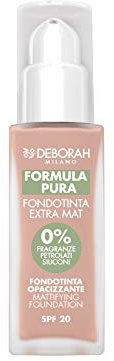 Deborah Extra Mat Formel Pura Nr. 01 Fair SPF20, ohne Parabene, mit Anti-Sebo und Anti-Shine Wirkstoffen für extra mattes Finish und minimale Poren