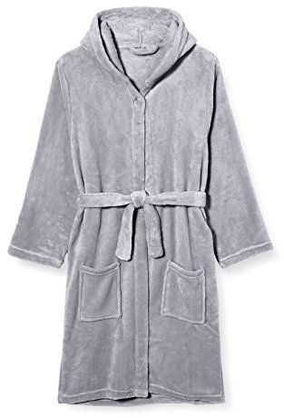 Playshoes Unisex Kinder Fleece-Bademantel Morgenmantel, grau, 146/152