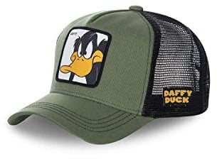 Cap Herren Looney Tunes, Tracker Kappe Herren, Daffy, Atmungsaktiv, Grün, Einheitsgröße