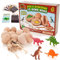 Prehistoric World Dinosaur Toy - Dinosaurs Egg Dig Kit - Dino Egg Excavation Kits For Kids - Includes 12 Eggs & Figures Plus 12 BONUS Educational Cards - Dinosaur Toys For Boys Age 3 4 5