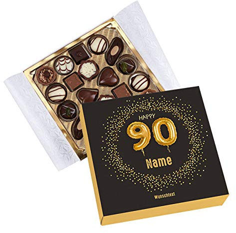 Herz & Heim® Lindt Pralinen zum 90. Geburtstag mit Namen und Glückwunschtext
