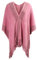 ZLYC Damen schal goldene Trim Knit-kuscheldecke Fringe Poncho-Mantel Strickjacke (Dunkel Rosa),Einheitsgröße