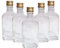 DIAH DO IT AT HOME 10 x Flask Glass Bottles 200 ml (0.2L) & Gold Metal Screw Caps (Twist on Lids) - Home Brewing Gin Oil Vinegar Wine Vodka