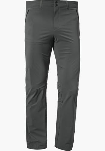 Schöffel Herren Pants Hestad M, robuste, schnell trocknende Outdoor Hose, Wanderhose mit bequemer Passform und vorgeformtem Knie, asphalt, 52