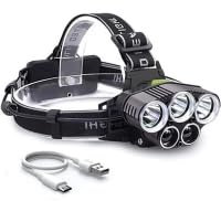MAKA Torcia Frontale Led Potente 5 Luci 100000 ore Luminosa 4 Modalità Illuminazione Torcia Da Testa Impermeabile Ricaricabile 15000 Lm Campeggio Pesca Ciclismo Arrampicata Lavoro