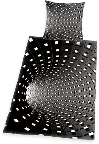 Herding 3D Effekt Bettwäsche-Set, Kopfkissenbezug 70 x 90 cm, Bettbezug 140 x 200 cm, Mit leichtläufigem Reißverschluss, 100% Baumwolle/Renforcé
