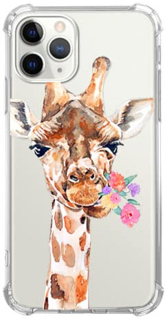 Tybiky Custodia per iPhone 11 Pro - Custodia per cellulare in silicone - giraffa - quattro angoli anti-caduta - Compatibile con iPhone 11 Pro