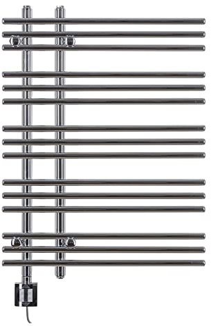 Eco Radiateur - Sèche-serviette électrique Radiateur salle de bain programmable – Porte serviette avec minuterie – Chauffage pour salle de bain - Fabriqué en Allemagne… (800 h x 600 l, Chrome)