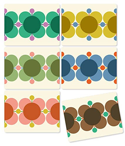 Orla Kiely Set of 6 Placemats Atomic Flower Design Gift Boxed