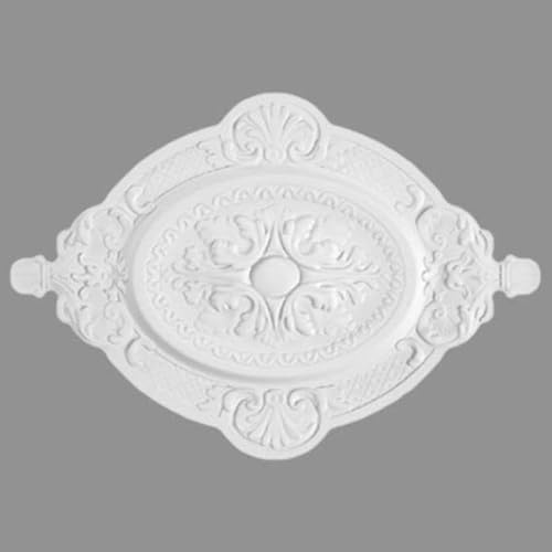 PROVISTON | Stuckrosette | Polystyrol | Durchmesser 570 x 400 mm | Weiß | Hochwertig | Stabil | Einfache Montage | Deckenrosette | Wandgestaltung
