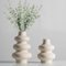 Steviieden Lot de 2 vases en céramique moderne pour décoration d'intérieur, vases ronds blanc cassé, vases à fleurs séchées modernes, décoration d'intérieur bohème pour centres de table, mariage,
