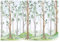 Fototapete Selbstklebend Kinderzimmer Wald Bäume - Klebefolie Wandaufkleber Fototapete Nach Maß Personalisiert - Motivtapeten Wandtapete Tapete Kindertapete für Mädchen Kinder Baby Babyzimmer