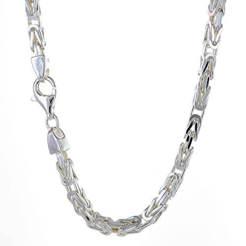 3,9 mm 925 Sterlingsilber massive Silberkette Königskette rund 19/21/23/45/50/55/60/65/70/80 cm - elegante Silberkette Damen und Herren Juwelier Qualität - Made in Germany, Kettenlänge:21 cm Armkette