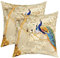 2er Set Kissenbezüge Peacock Kissenbezüge 50x50cm Set Animal Thema Weich B Kissenhülle für Couch Sofa Peacock Federn Design Dekorative Sofakissen Couchkissen Outdoor Kissenbezug