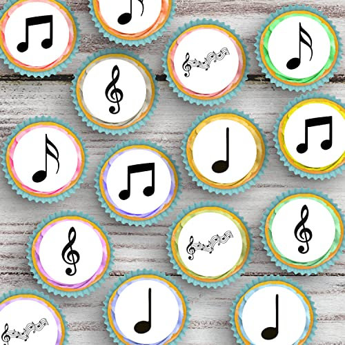 Musical Music Notes Cupcake Toppers Pre Cut Edible Icing Cake Decoration x 20