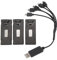 3Pcs 3.7V RC Drone Lithium Battery, RC Aircraft RC Drone Battery with 3 In 1 Charging Cable for E88 E88Pro LS E525 E525Pro, Overcharge and Short Circuit (1800mah)