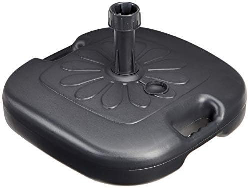 Decorspace Parasol de plage avec tiges en fibre de verre poteau en aluminium orientable avec embout de tarière, Noir , Base