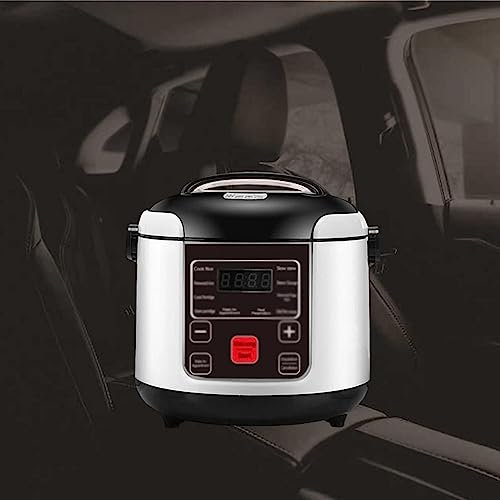 MISKYN Fornello Di Riso Piccolo 12V / 24V, Fornello Di Riso Portatile Da Viaggio Per Auto, Funzione Di Riscaldamento E Mantenimento in Caldo, Perfetto Per Auto, Viaggi in Campeggio,12v