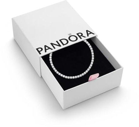 PANDORA Timeless Women's Sterling Silver Sparkling Tennis Bracelet, Size 18, With Gift Box