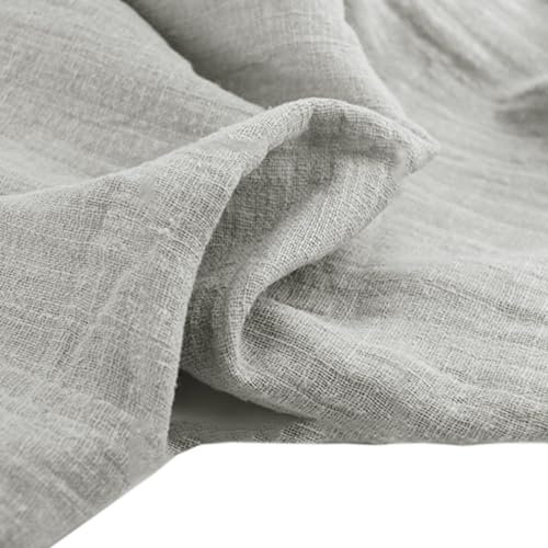 300cm x 130cm Stoffe Stoff aus Baumwolle und Leinen,Dünner Leinenstoff,Stoff Fabric Meterware,Fabric zum Nähen,Dekostoff für DIY Basteln Kleidungsdekoration Tischdekoration,Grau