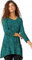 Roman Originals Swing Top with Pockets for Women UK Ladies Hanky Hem Asymmetric Tunic Blouse Longline Long Stretch Jersey Casual Round NeckTee Shirt T-Shirt - Green - Size 12