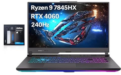ASUS ROG Strix G17 Gaming Laptop, 17.3 QHD 240Hz Display, AMD Ryzen 9 7845HX, GeForce RTX 4060, 16GB DDR5, 1TB SSD, RGB Backlit Keyboard, Webcam, Wi-Fi 6E, Win 11, Gray, 128GB Hotface Extension Set