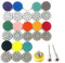 13pcs Diamond Wet Polishing Pads Sets, 1inch 25mm Pads for Granite Stone Concrete Marble Floor Grinder or Polisher, 50#-8000# with 3mm Shank Hook & Loop Backing Holder Pads for Wet Polisher