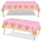 2Pcs Pink Gold Minnie Mouse Plastic Table Cloth,137*274 Rectangle Minnie Mouse Table Cloth for Girls Party,Pink Cute Table Cover for Kids Baby Shower Minnie Theme Birthday Party Table Décor