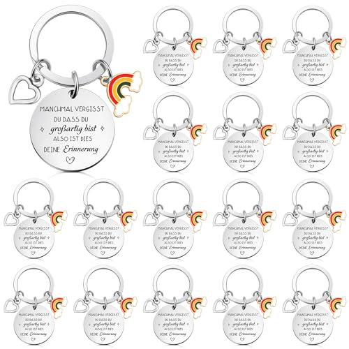 Otuuz 16 Set Danke Geschenk für Kollegen Motivation Schlüsselanhänger mit Dankeschön Geschenkbox für Mitarbeiter Aufmunterung Geschenk für Arbeitskollegen Abschiedsgeschenk für Jobwechsel Ruhestand
