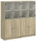 vidaXL Bücherschrank mit Türen, Bücherregal mit Stauraum, Standregal für Wohnzimmer Büro, Würfelregal, Modern, Sonoma-Eiche Holzwerkstoff