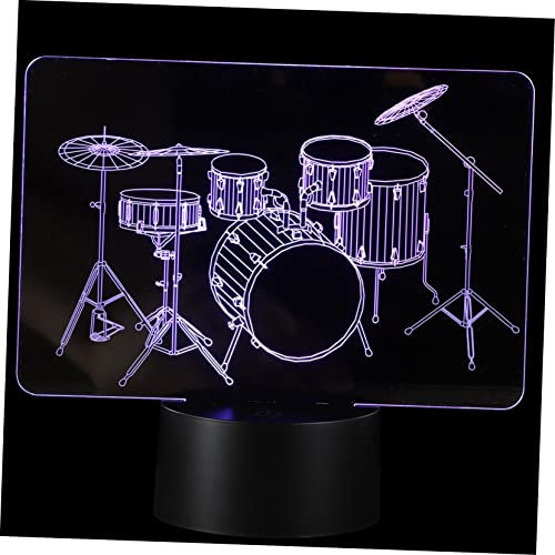 UPKOCH 1 Satz Schlagzeug-Nachtlicht LED-Schreibtischleuchte LED-Schreibtischlampen das Geschenk 3D-Illusionsnachtlicht Nachttisch für Kinder Kinderzimmer Licht Plastik