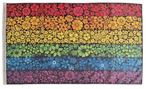 Bandiera della pace, bandiera dei fiori, bandiera arcobaleno, 150 x 90 cm, bandiera LGTBI