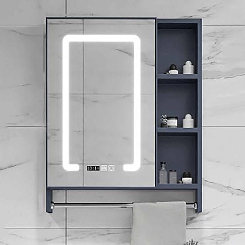 GArcan 100 * 70cm Meuble de Rangement Murale de 3 Portes Miroir, Armoire de Toilette Anti-buée, Bouton Tactile Intelligent, Montage Facile (Size : 32inch(80cm))