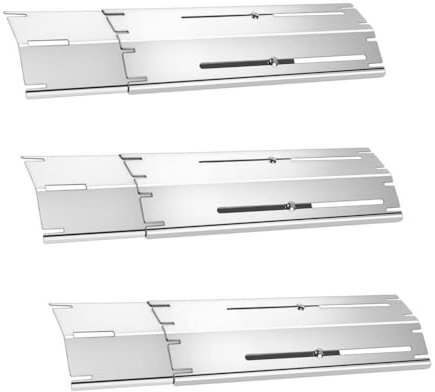 Naisfei Lot de 3 diffuseurs de flamme réglables de 29,8 cm à 53,3 cm - Couvercle de brûleur réglable - Pour barbecue à gaz - En acier inoxydable - Rails d'arômes - Pièces de rechange pour barbecue -