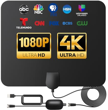 DAANT TV Antenna Indoor Long Range, Supports 4K 1080p Smart TV Signal Reception with 16ft HDTV Coax Cable