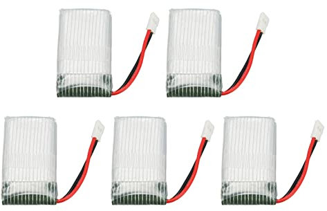 802540 800 5PCS 800mAh 3,7V Reines RC-Drohnenbatterie, Tragbares UAV-Backup-Batteriezubehör für SYMA X5C 1 X5 X5SC X5SW M68 K60, Zubehör Fernbedienung UAV, Schwarze Farbe