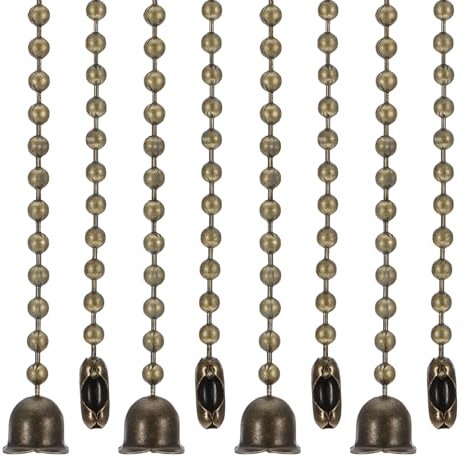 PATIKIL 1M 3.3ft Ceiling Fan Pull Chain, 4 Pcs Beaded Pulls Cord Extender Flower Pendant for Fan Light Chandelier Table Lamp Pulling Switch, Bronze
